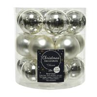 Decoris 18x stuks kleine kerstballen Zilver 4 cm