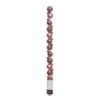 14x stuks mini kunststof kerstballen Oudroze