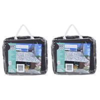 Set van 2x stuks schaduwdoeken/zonneschermen rechthoek camouflage Grijs