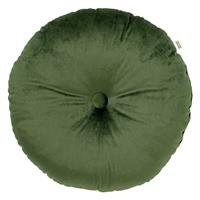 Dutch Decor OLLY - Sierkussen rond velvet Chive 40 cm - groen