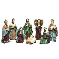 Set van 8x stuks kerststal beelden/kerstbeelden 6 x 3 x 12,5 cm - Religieuze beelden/kerststallenfiguren