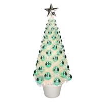 Bellatio Complete kunstkerstboom met lichtjes en ballen Groen