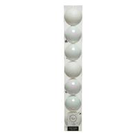 Decoris 7x stuks kunststof kerstballen parelmoer (iris) 8 cm - Mix - Onbreekbare plastic kerstballen