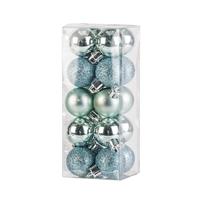 Cosy & Trendy 20x stuks kleine kunststof kerstballen mint Groen