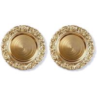 Christmas goods 2x Diner borden/onderborden goud met decoratieve rand 33 cm rond -