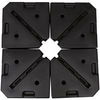 Outsunny Â SonnenschirmfuÃŸ Schirmgewicht 4-tlg. SchirmstÃnder 80 kg Wasser oder 120 kg Sand HDPE Schwarz