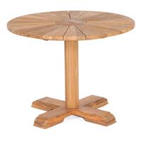 SONNENPARTNER Gartentisch Solis rund Ã 100 cm Teakholz Old Teak Tisch Esstisch - 