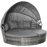 Outsunny Rattan Sonnenliege 175 cm x 180 cm x 147 cm - grau - 