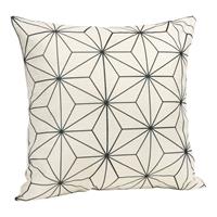 QUVIO Sierkussen Gevuld Met Ster Patroon - 45 X 45 Cm - Zwart / Beige