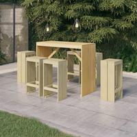 vidaXL 7-delige Tuinbarset geÃ¯mpregneerd grenenhout