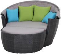 SIENA GARDEN Loungebett, Sofabett, inkl. Anstellsofa und Kissen, BxTxH: 154x180x158 cm