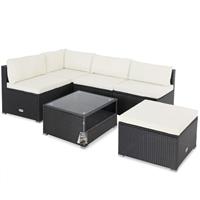 Casaria 16-delige Loungeset XL  - Zwart/crème