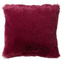 Dutch Decor FLUFFY - Kussenhoes unikleur Red Plum 45x45 cm - rood - 