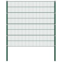 vidaXL Schuttingpaneel met palen 3,4x1,6 m ijzer groen