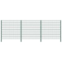 vidaXL Schuttingpaneel met palen 5,1x1,6 m ijzer groen