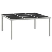 vidaXL Tuintafel 170x170x74,5 cm glas en staal