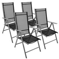 VCM 4er Set Klappstuhl schwarz Klappsessel Gartenstuhl Campingstuhl Liegestuhl
