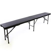 VCM Partybank Klappbank Rattan-Optik 180 x 25 cm schwarz Bierbank bis 200 kg