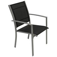 express Terrasstoel set van 4 stuks - Aluminium Textiel - Grijs Zwart
