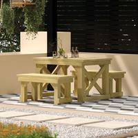 VidaXL 3-delige Tuinset Geïmpregneerd Grenenhout