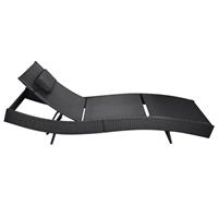 VidaXL Ligbed Poly Rattan Zwart