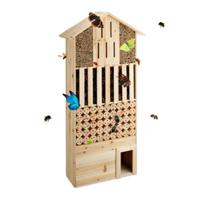 Insektenhotel natur XXL mit Igelhaus beige