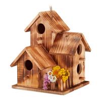 RELAXDAYS Vogelhaus mit 3 Häusern natur