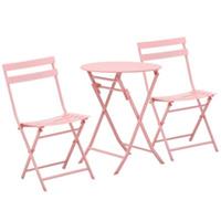 Outsunny Gartenset 3 teilig rosa