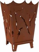H.G.-Deko / SIENA GARDEN Feuerkorb Mystic mit Schiebeplatte zum Entleeren der Asche braun
