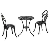 Outsunny Gartenmöbel-Set mit Blumen Design schwarz