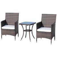 Outsunny Rattan-Sitzgruppe als 3-teiliges Set braun