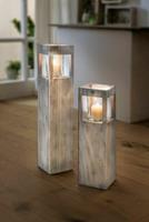 HOME Living Windlicht-Säule Shabby-Charme Windlichter weiß