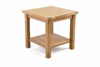 VCM Beistelltisch Blumenhocker Teakholz behandelt Balkon Terrasse 50x50cm, Teak, teak