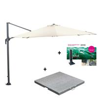 Garden Impressions Zweefparasol Hawaii M Ø330 cm - d grijs / ecru - incl 80 kg voet en hoes