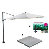 Garden Impressions Zweefparasol Hawaii M Ø330 cm - d grijs / l grijs - incl 80 kg voet en hoes