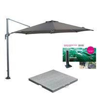 Garden Impressions Zweefparasol Hawaii M Ø330 cm - d grijs / d grijs - incl 80 kg voet en hoes