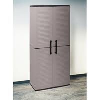 Mehrzweck Außen oder Innenwechselschrank, 2 türige mobile und 3 einstellbare Polypropylen Regale, 100% Made in Italy, 68x37h163 cm, graue Farbe