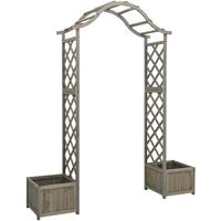 Pergola Met Plantenbak Massief Vurenhout Grijs