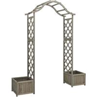 VIDAXL Garten-Pergola mit Blumenkasten Grau Massivholz Tanne - Grau - 