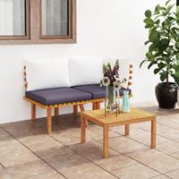 VIDAXL 2-tlg. Garten-Lounge-Set mit Kissen Massivholz Akazie - Grau - 