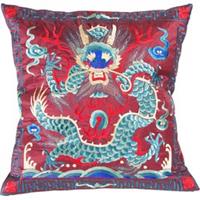 Fine Asianliving Kussenhoes Volledig Geborduurd Bordeaux Draak 40x40cm