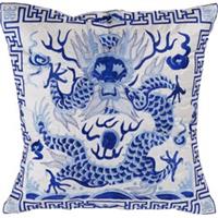 Fine Asianliving Chinese Kussen 40x40cm Handgeborduurd Wit Draak