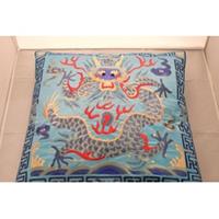 Fine Asianliving Chinese Kussen 40x40cm Handgeborduurd Blauw Draak