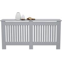 Ecd germany Heizkörperverkleidung 152x19x82 cm Grau aus MDF