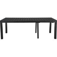 Hioshop Grup tuintafel, incl. 2 inlegplaten 223-343 cm zwart/zwart.