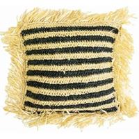 Liviza Sierkussen raffia zwart naturel - Raffia - Rechthoekig