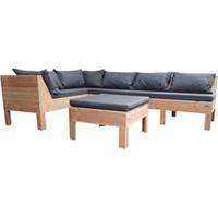 Wood4you Loungeset 9 Douglas 230x200 cm - incl kussens L-opstelling