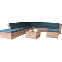 Wood4you Loungeset 7 Bankirai 200cm/200cm incl kussens