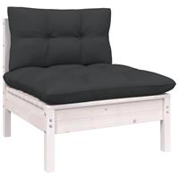 vidaXL 4-delige Loungeset met antracietkleurige kussens grenenhout