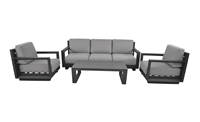 Lesli Living Stoel-Bank Loungeset - Giorgo - Aluminium - Antraciet - 